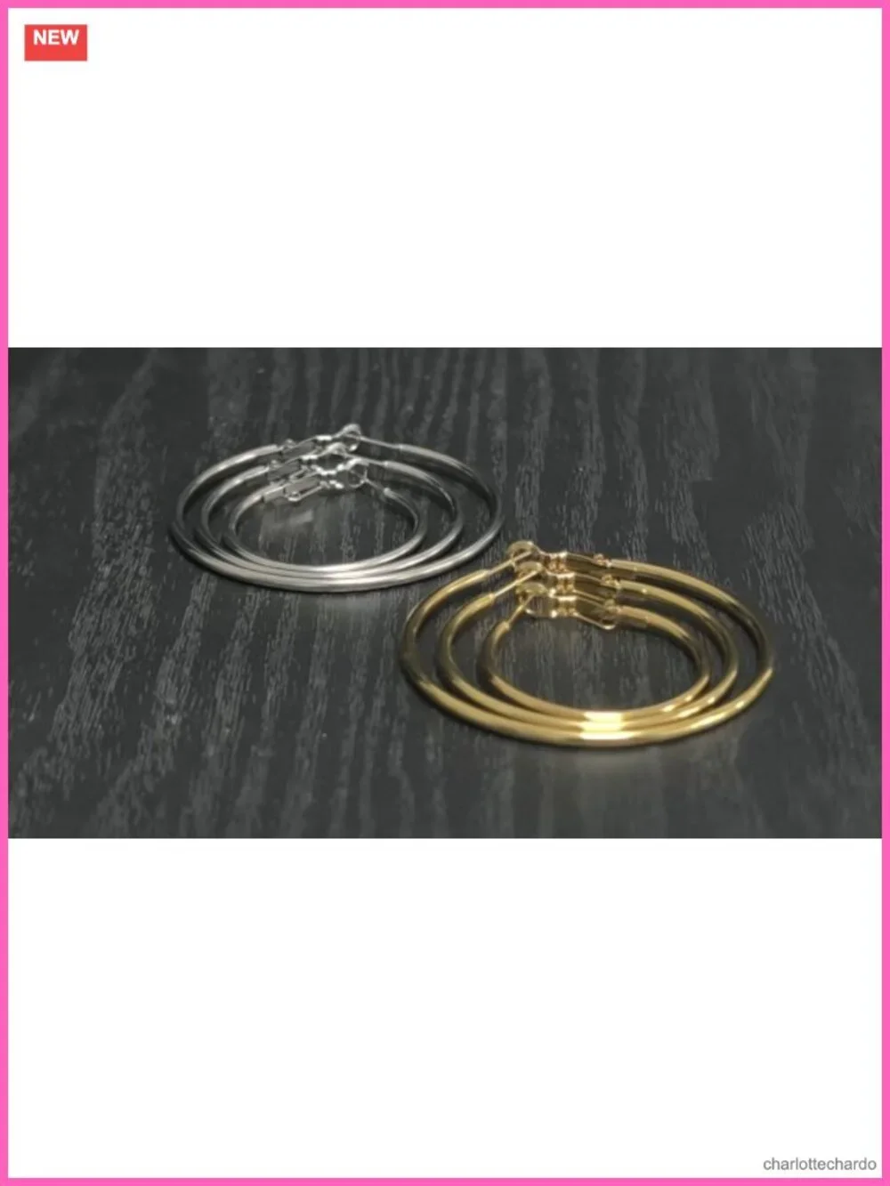 6 Pair Hoop Earring Set Stainless Steel Hypoallergenic 316L Lever Back 30-50mm